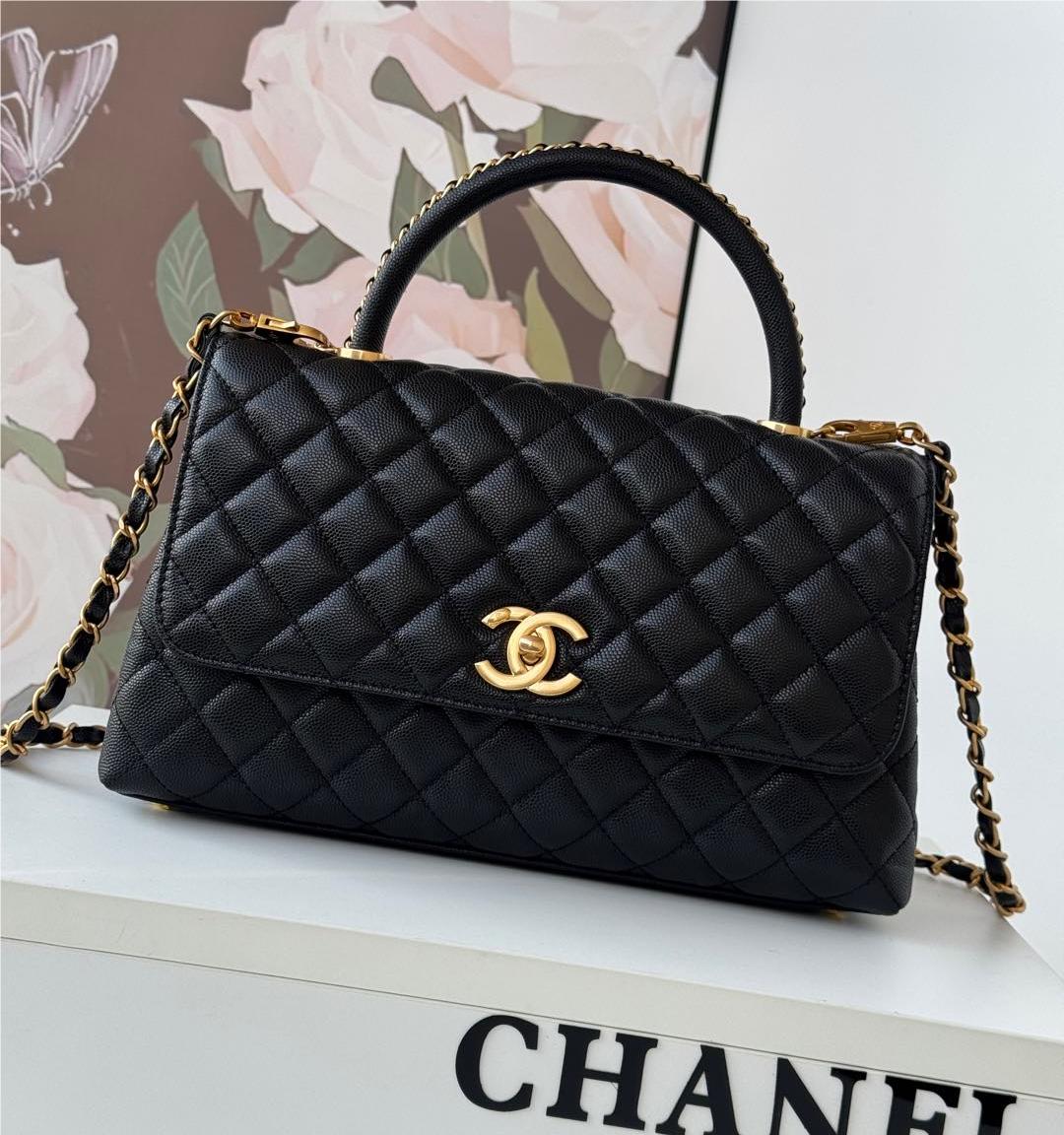 Chanel Classic Pure Black Diamond Check Large Classic Flap Chain Bag Chanel Classic Pure Black Diamond Check Large Classic Flap Chain Bag