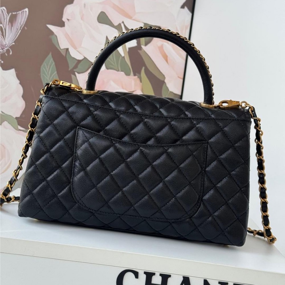 Chanel Classic Pure Black Diamond Check Large Classic Flap Chain Bag Chanel Classic Pure Black Diamond Check Large Classic Flap Chain Bag