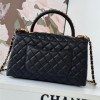 Chanel Classic Pure Black Diamond Check Large Classic Flap Chain Bag Chanel Classic Pure Black Diamond Check Large Classic Flap Chain Bag