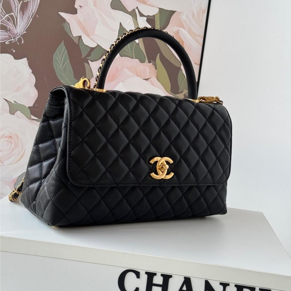 Chanel Classic Pure Black Diamond Check Large Classic Flap Chain Bag Chanel Classic Pure Black Diamond Check Large Classic Flap Chain Bag