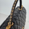 Chanel Classic Pure Black Diamond Check Large Classic Flap Chain Bag Chanel Classic Pure Black Diamond Check Large Classic Flap Chain Bag
