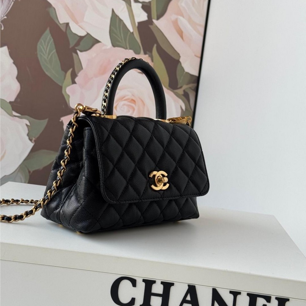 Chanel Classic Black Diamond Check Small Classic Flap Chain Bag Chanel Classic Black Diamond Check Small Classic Flap Chain Bag