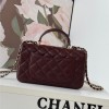 Chanel Classic Diamond Check Coffee Red Medium Classic Flap Chain Bag Chanel Classic Diamond Check Coffee Red Medium Classic Flap Chain Bag
