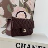 Chanel Classic Diamond Check Coffee Red Medium Classic Flap Chain Bag Chanel Classic Diamond Check Coffee Red Medium Classic Flap Chain Bag