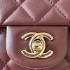 Chanel Classic Diamond Check Coffee Red Medium Classic Flap Chain Bag Chanel Classic Diamond Check Coffee Red Medium Classic Flap Chain Bag