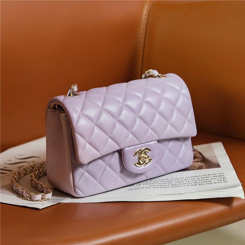 Chanel Purple Quilted Flap Chain Small Handbag Chanel Purple Quilted Flap Chain Small Handbag