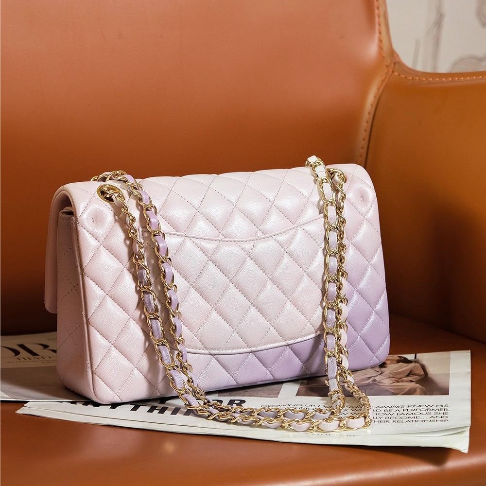 Chanel Purple Quilted Flap Chain Large Handbag Chanel Purple Quilted Flap Chain Large Handbag
