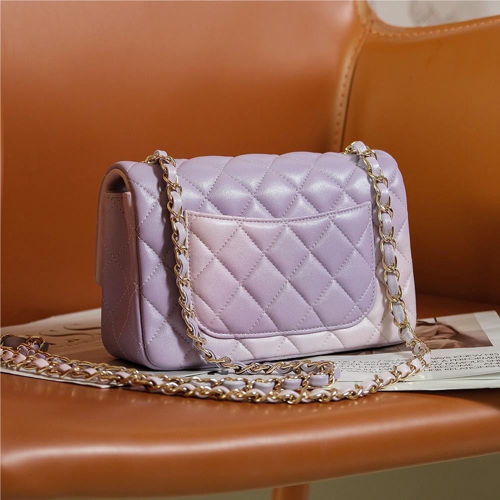 Chanel Purple Quilted Flap Chain Small Handbag Chanel Purple Quilted Flap Chain Small Handbag