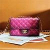 Chanel Dark Pink Diamond Check Flap Chain Small Handbag Chanel Dark Pink Diamond Check Flap Chain Small Handbag