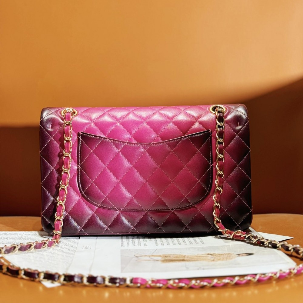 Chanel Dark Pink Diamond Check Flap Chain Large Handbag Chanel Dark Pink Diamond Check Flap Chain Large Handbag