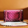 Chanel Dark Pink Diamond Check Flap Chain Large Handbag Chanel Dark Pink Diamond Check Flap Chain Large Handbag