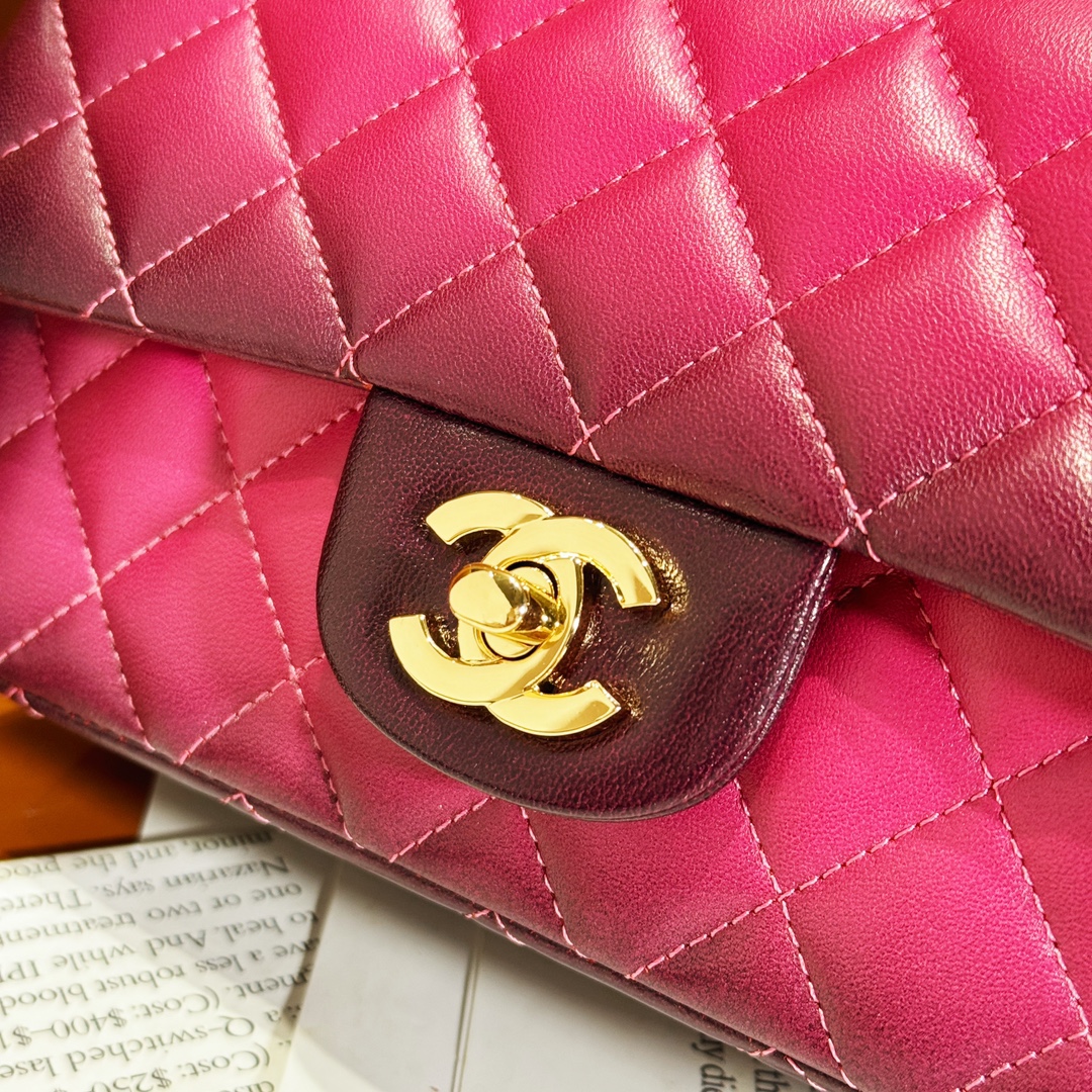 Chanel Dark Pink Diamond Check Flap Chain Large Handbag Chanel Dark Pink Diamond Check Flap Chain Large Handbag