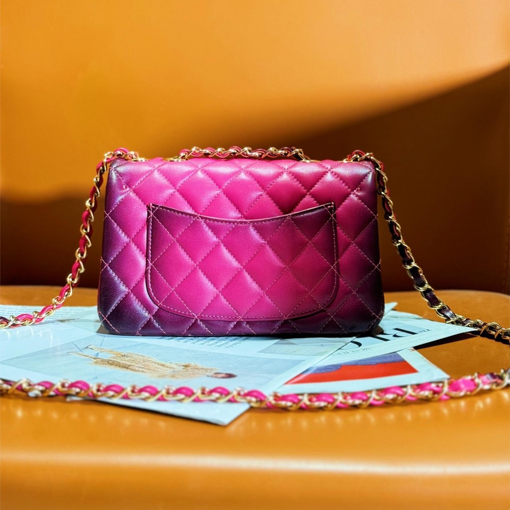 Chanel Dark Pink Diamond Check Flap Chain Small Handbag Chanel Dark Pink Diamond Check Flap Chain Small Handbag
