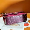 Chanel Dark Pink Diamond Check Flap Chain Small Handbag Chanel Dark Pink Diamond Check Flap Chain Small Handbag