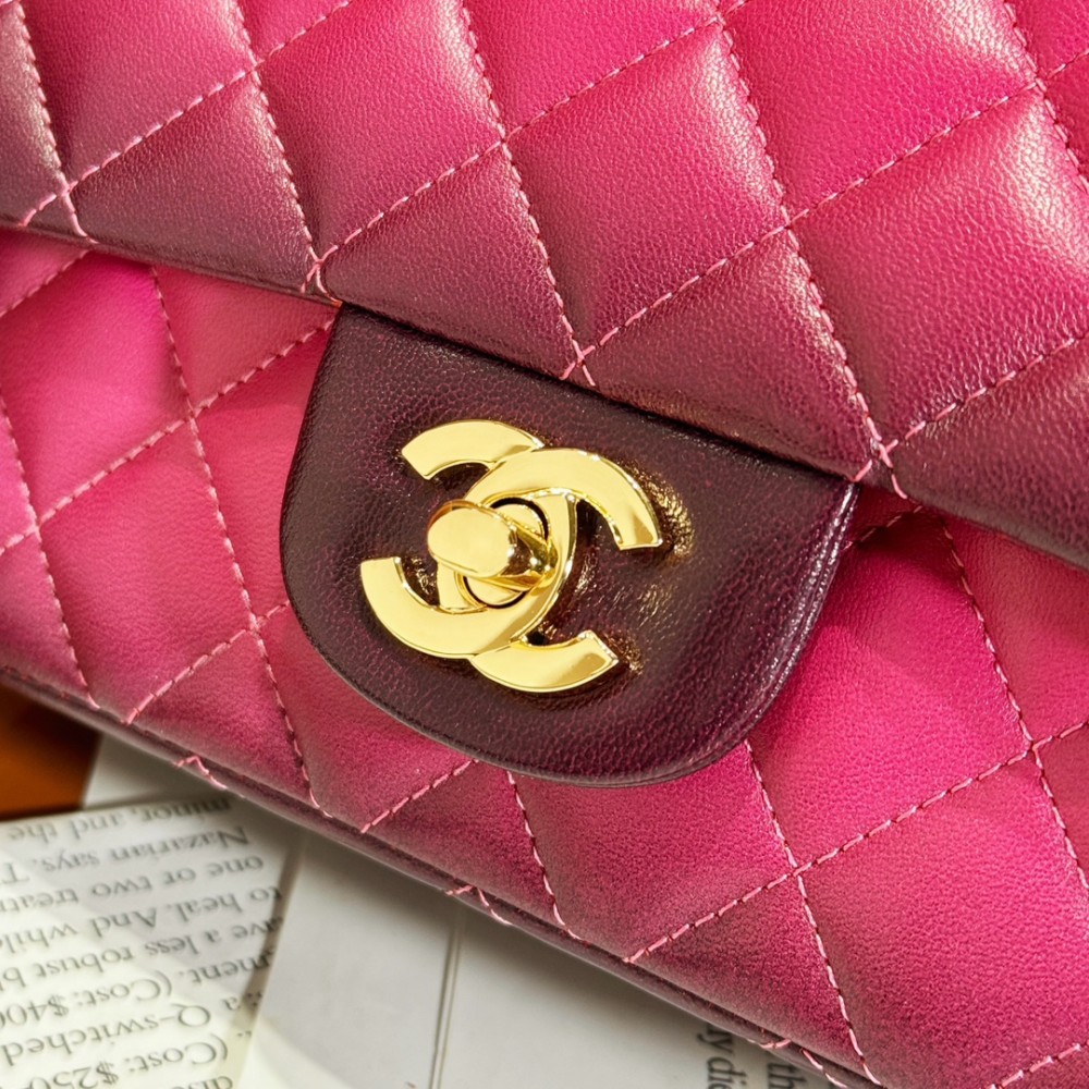 Chanel Dark Pink Diamond Check Flap Chain Small Handbag Chanel Dark Pink Diamond Check Flap Chain Small Handbag