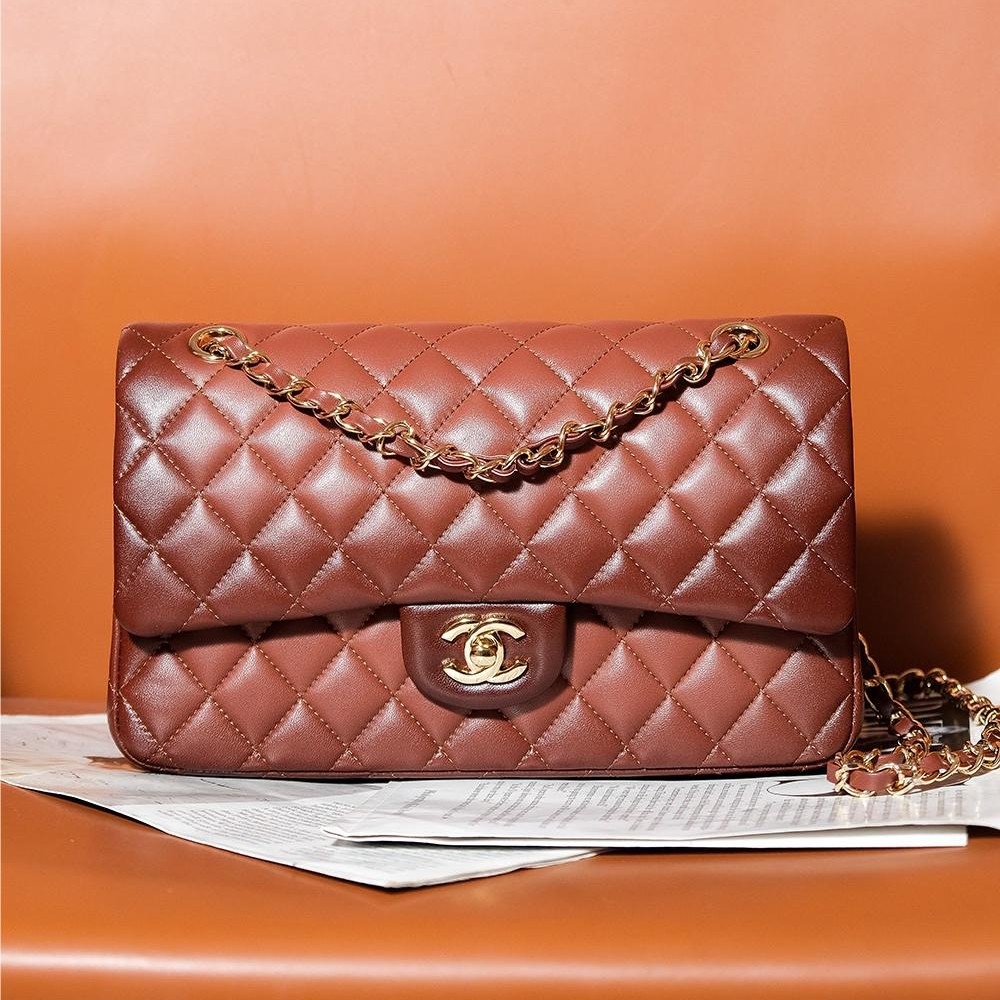Chanel Honey Brown Diamond Check Flap Chain Large Tote Chanel Honey Brown Diamond Check Flap Chain Large Tote