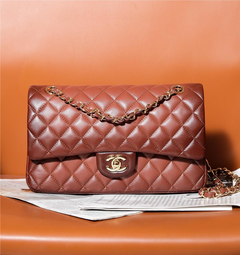 Chanel Honey Brown Diamond Check Flap Chain Large Tote Chanel Honey Brown Diamond Check Flap Chain Large Tote