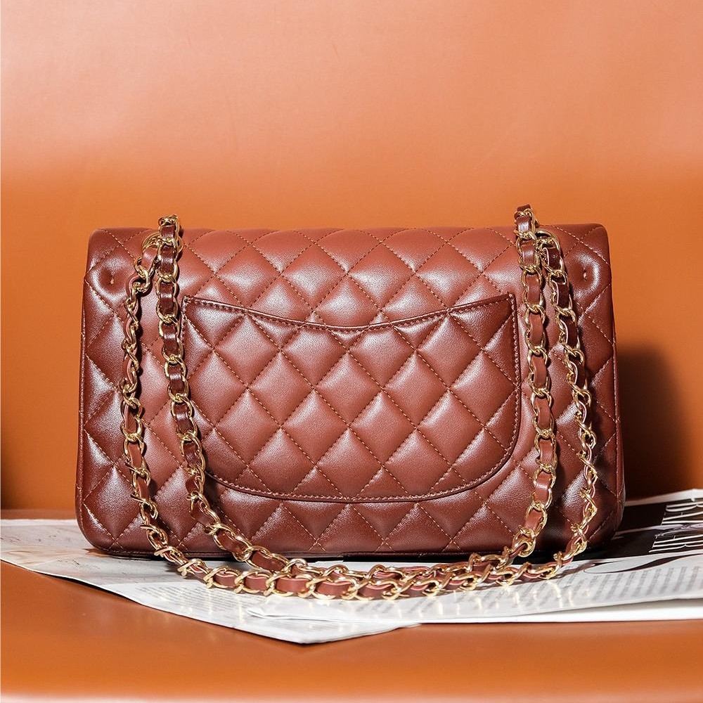 Chanel Honey Brown Diamond Check Flap Chain Large Tote Chanel Honey Brown Diamond Check Flap Chain Large Tote