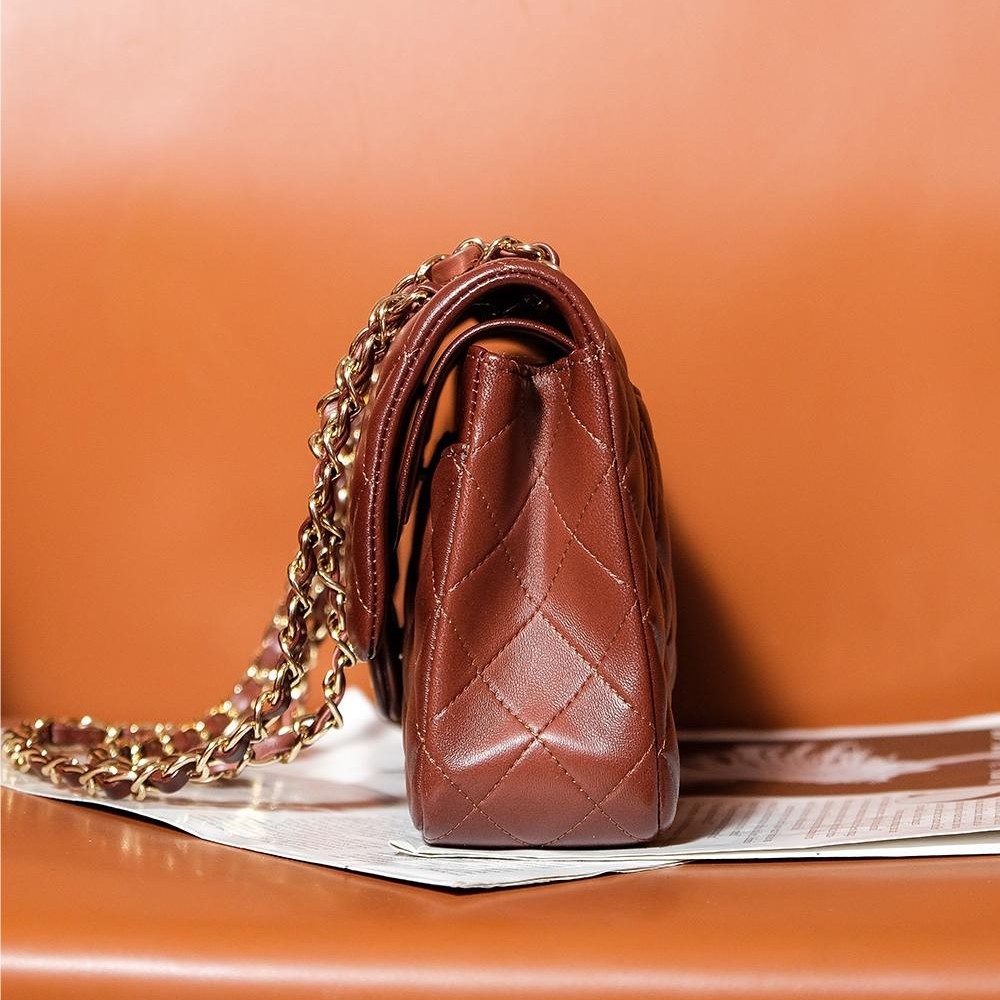 Chanel Honey Brown Diamond Check Flap Chain Large Tote Chanel Honey Brown Diamond Check Flap Chain Large Tote