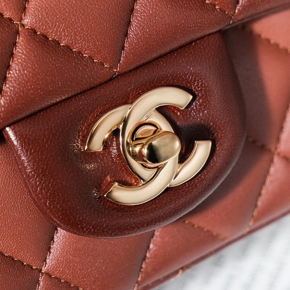 Chanel Honey Brown Diamond Check Flap Chain Small Handbag Chanel Honey Brown Diamond Check Flap Chain Small Handbag