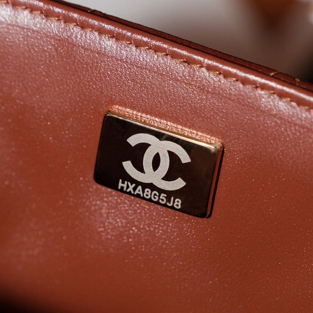 Chanel Honey Brown Diamond Check Flap Chain Small Handbag Chanel Honey Brown Diamond Check Flap Chain Small Handbag