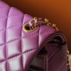 Chanel Dark Purple Diamond Check Flap Chain Large Handbag Chanel Dark Purple Diamond Check Flap Chain Large Handbag