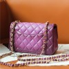 Chanel Dark Purple Diamond Check Flap Chain Small Handbag Chanel Dark Purple Diamond Check Flap Chain Small Handbag