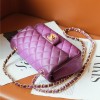 Chanel Dark Purple Diamond Check Flap Chain Small Handbag Chanel Dark Purple Diamond Check Flap Chain Small Handbag