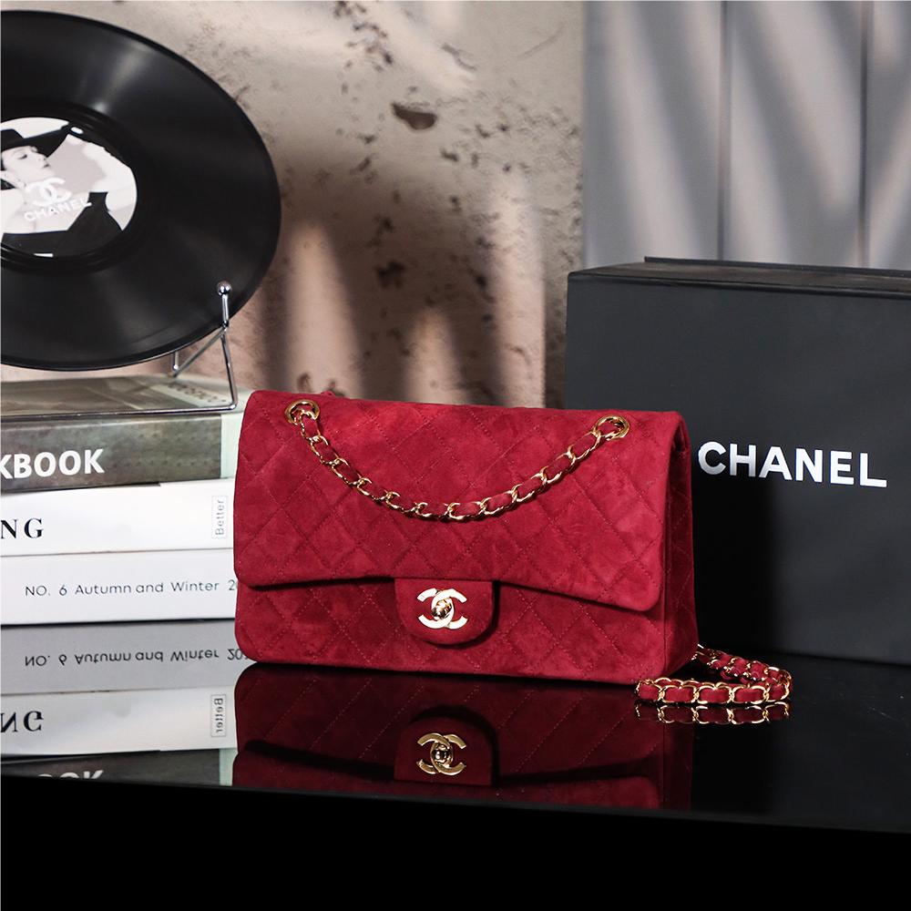 Chanel classic derivative crimson suede large handbag 2.55 Chain Bag Chanel classic derivative crimson suede large handbag 2.55 Chain Bag