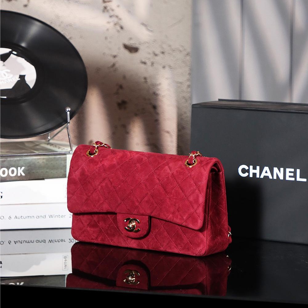 Chanel classic derivative crimson suede large handbag 2.55 Chain Bag Chanel classic derivative crimson suede large handbag 2.55 Chain Bag