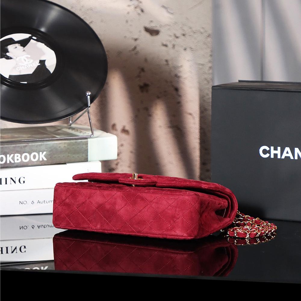 Chanel classic derivative crimson suede large handbag 2.55 Chain Bag Chanel classic derivative crimson suede large handbag 2.55 Chain Bag