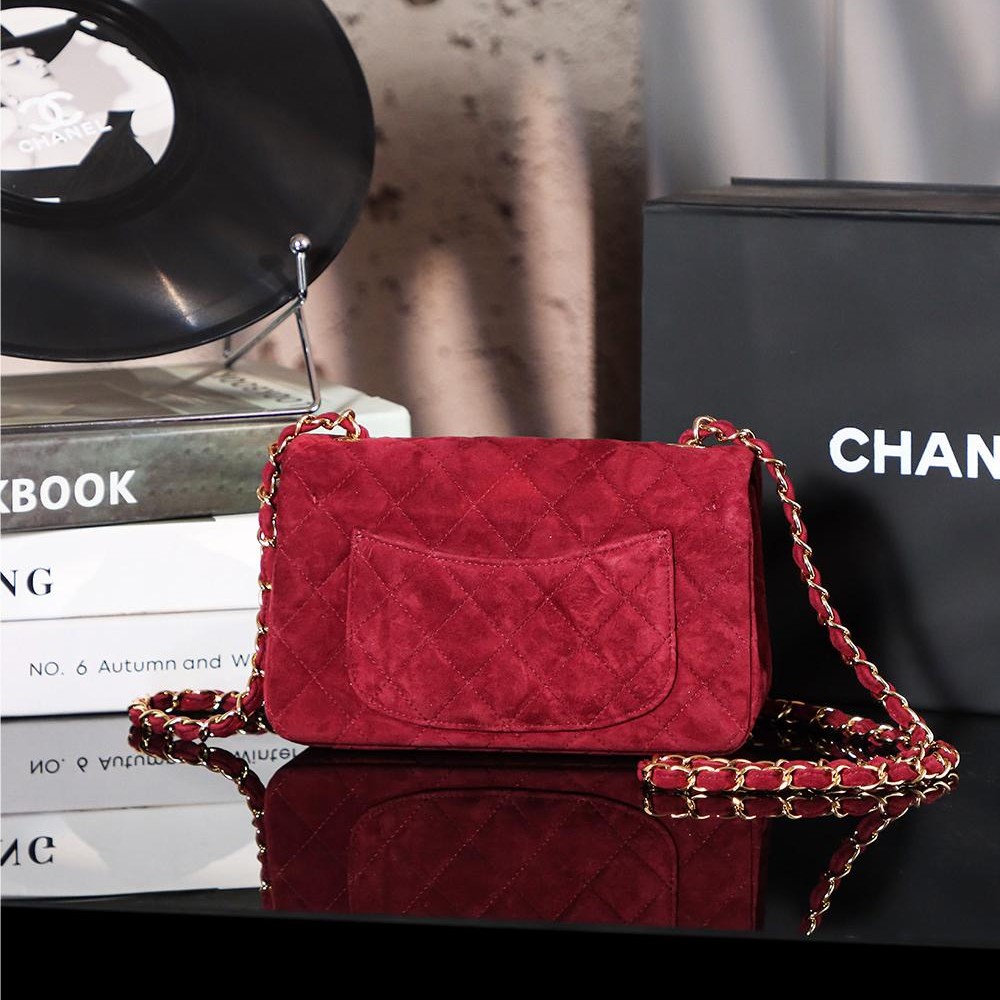 Chanel classic derivative crimson suede small handbag 2.55 Chain Bag Chanel classic derivative crimson suede small handbag 2.55 Chain Bag