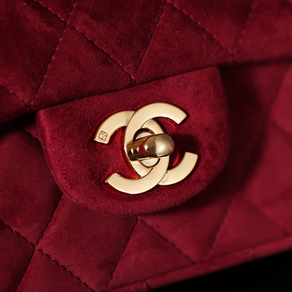 Chanel classic derivative crimson suede small handbag 2.55 Chain Bag Chanel classic derivative crimson suede small handbag 2.55 Chain Bag