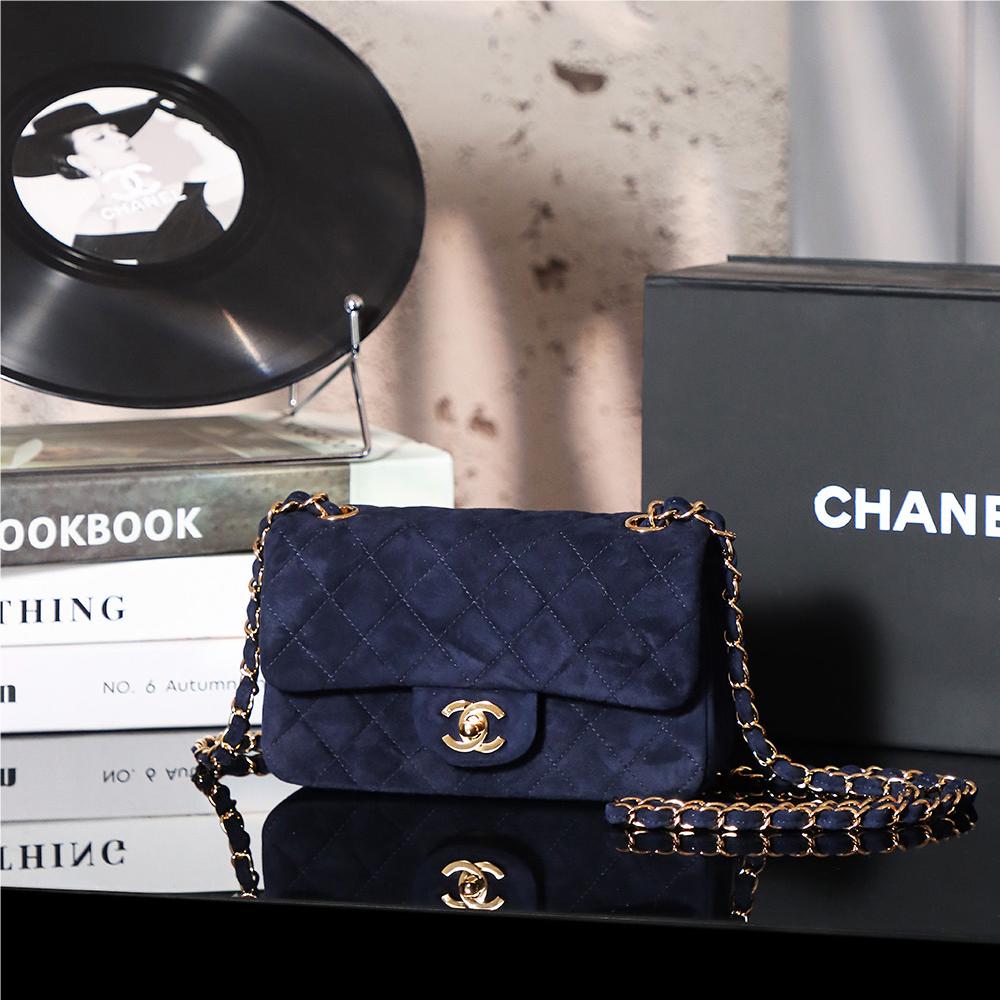 Chanel classic derivative dark black suede small handbag 2.55 Chain Bag Chanel classic derivative dark black suede small handbag 2.55 Chain Bag