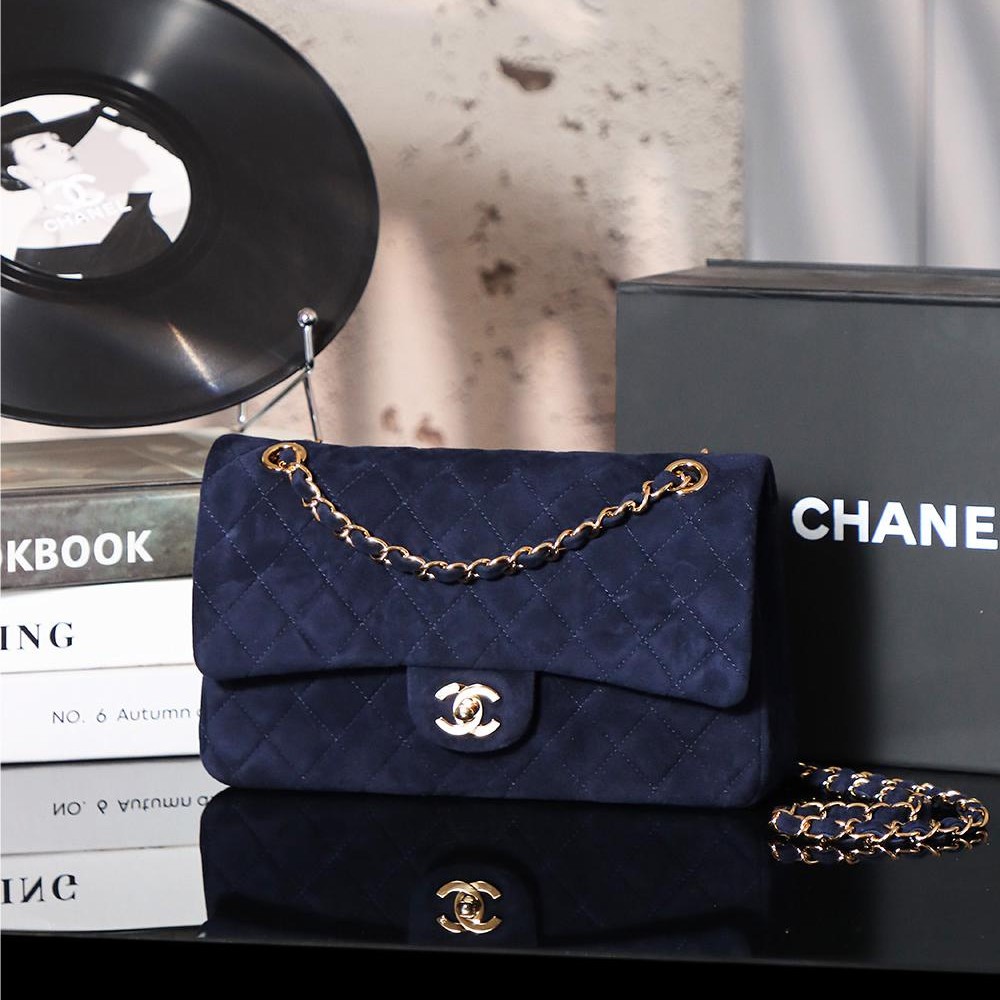 Chanel classic derivative large dark black suede handbag 2.55 Chain Bag Chanel classic derivative large dark black suede handbag 2.55 Chain Bag