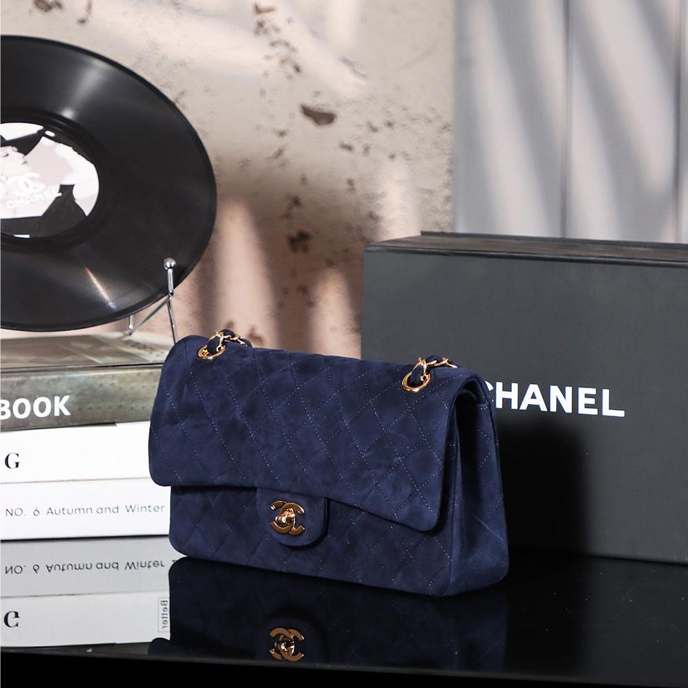 Chanel classic derivative large dark black suede handbag 2.55 Chain Bag Chanel classic derivative large dark black suede handbag 2.55 Chain Bag