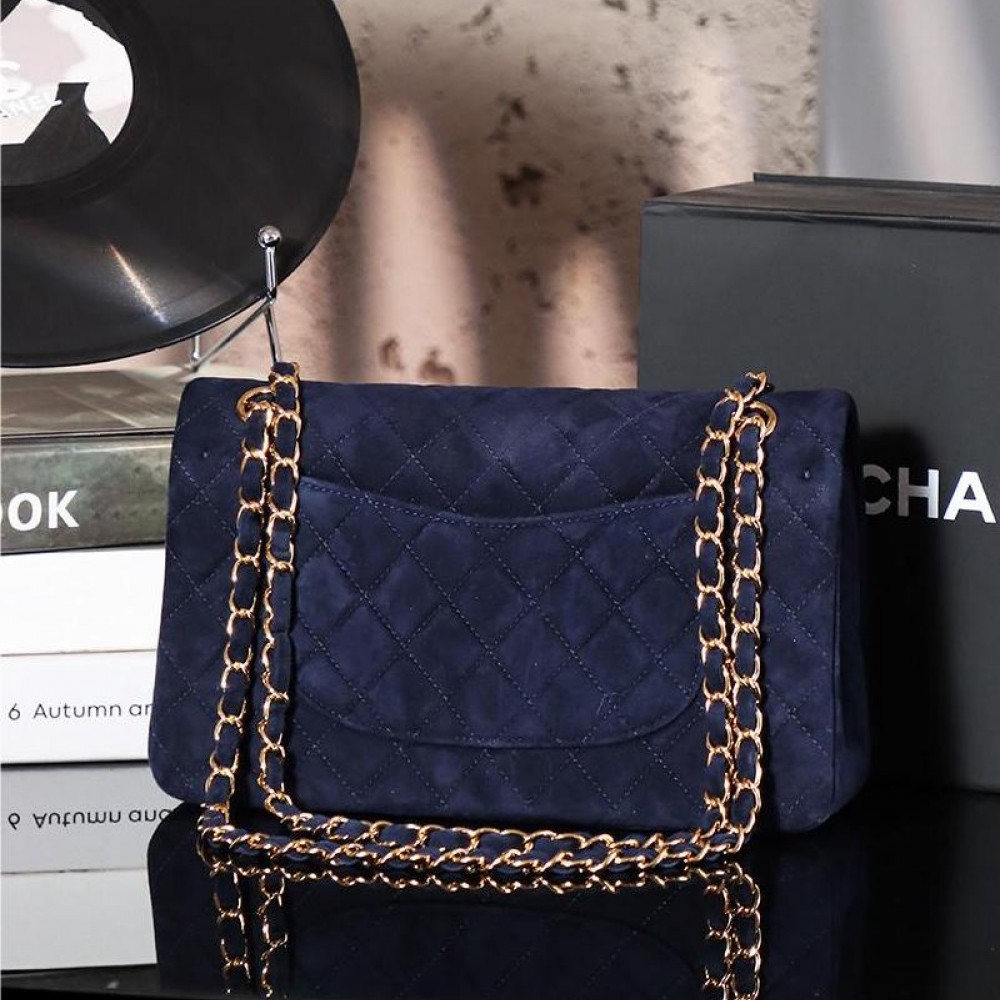 Chanel classic derivative large dark black suede handbag 2.55 Chain Bag Chanel classic derivative large dark black suede handbag 2.55 Chain Bag