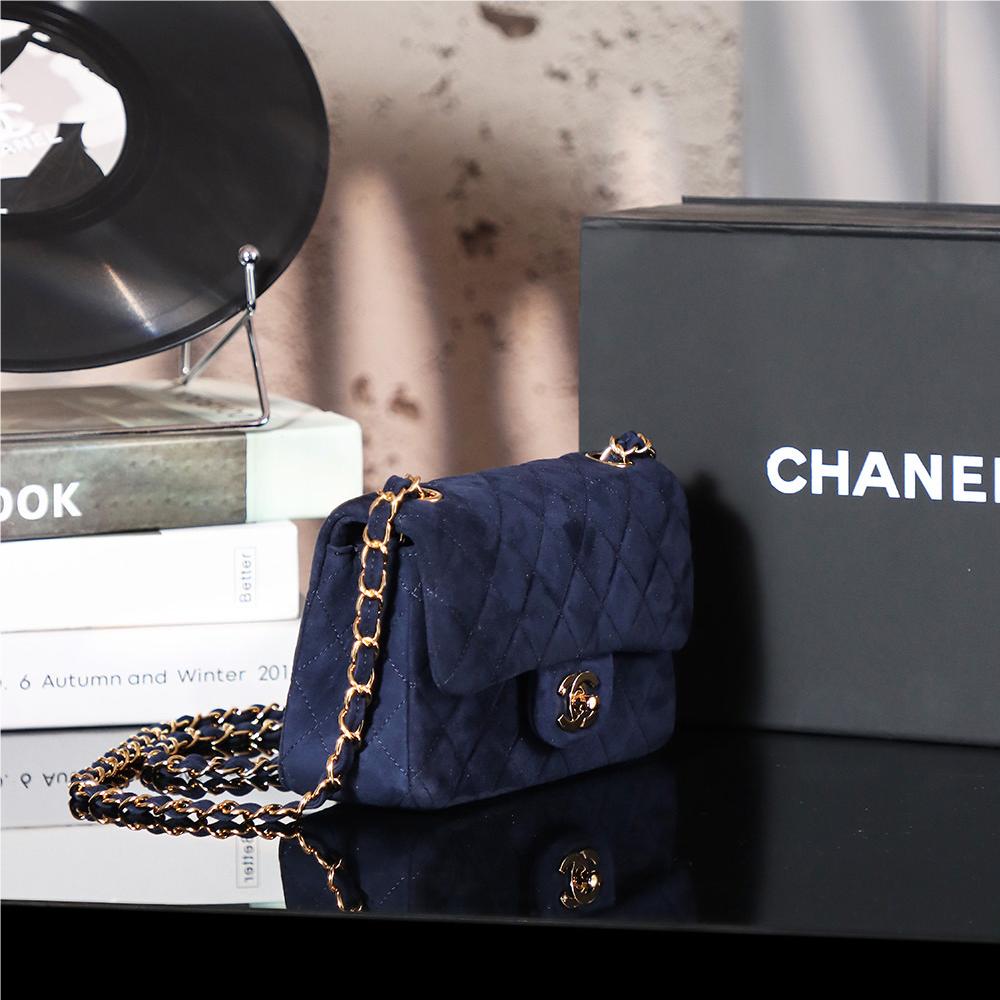 Chanel classic derivative dark black suede small handbag 2.55 Chain Bag Chanel classic derivative dark black suede small handbag 2.55 Chain Bag
