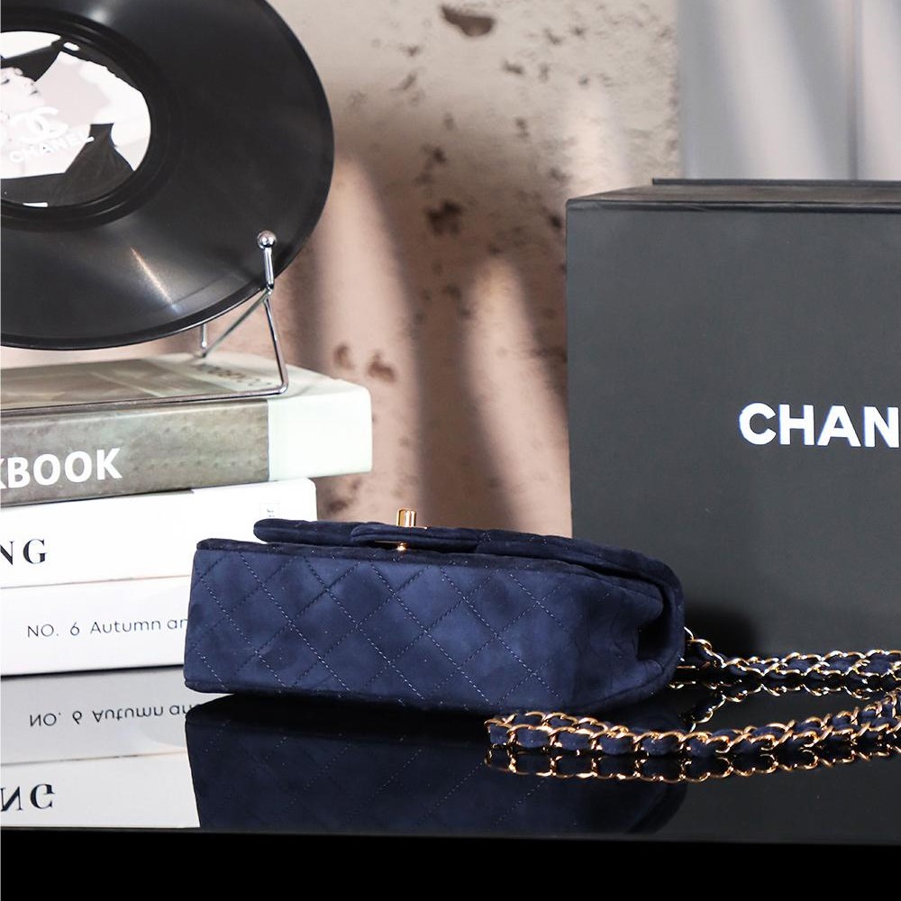 Chanel classic derivative dark black suede small handbag 2.55 Chain Bag Chanel classic derivative dark black suede small handbag 2.55 Chain Bag