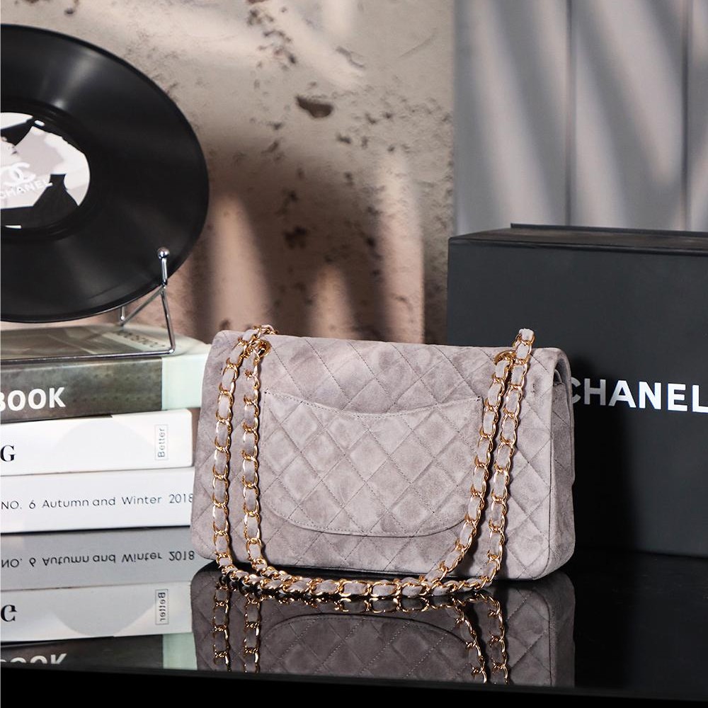 Chanel classic derivative dark purple suede large handbag 2.55 Chain Bag Chanel classic derivative dark purple suede large handbag 2.55 Chain Bag