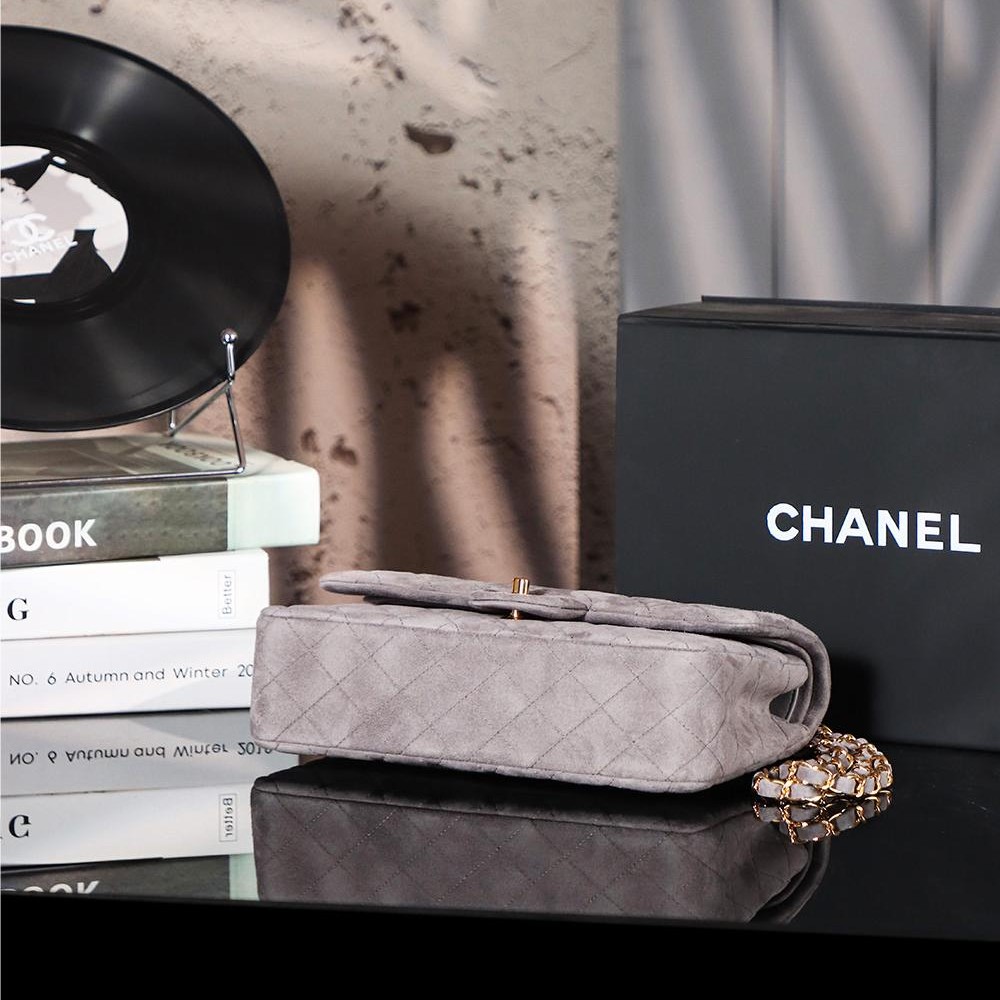Chanel classic derivative dark purple suede large handbag 2.55 Chain Bag Chanel classic derivative dark purple suede large handbag 2.55 Chain Bag