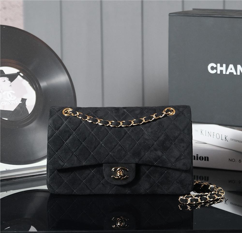 Chanel classic derivative pure black suede large handbag 2.55 Chain Bag Chanel classic derivative pure black suede large handbag 2.55 Chain Bag
