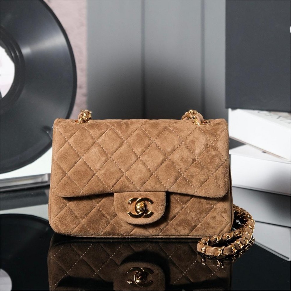 Chanel classic derivative brown suede small handbag 2.55 Chain Bag Chanel classic derivative brown suede small handbag 2.55 Chain Bag