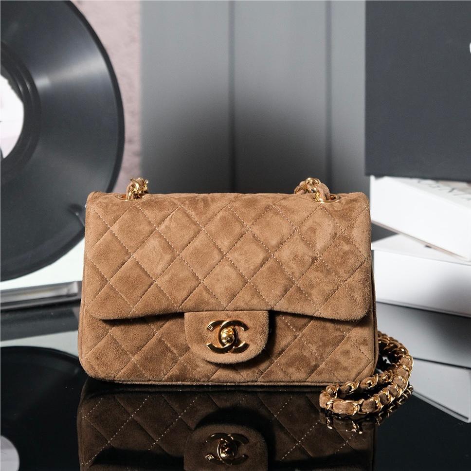 Chanel classic derivative brown suede small handbag 2.55 Chain Bag Chanel classic derivative brown suede small handbag 2.55 Chain Bag
