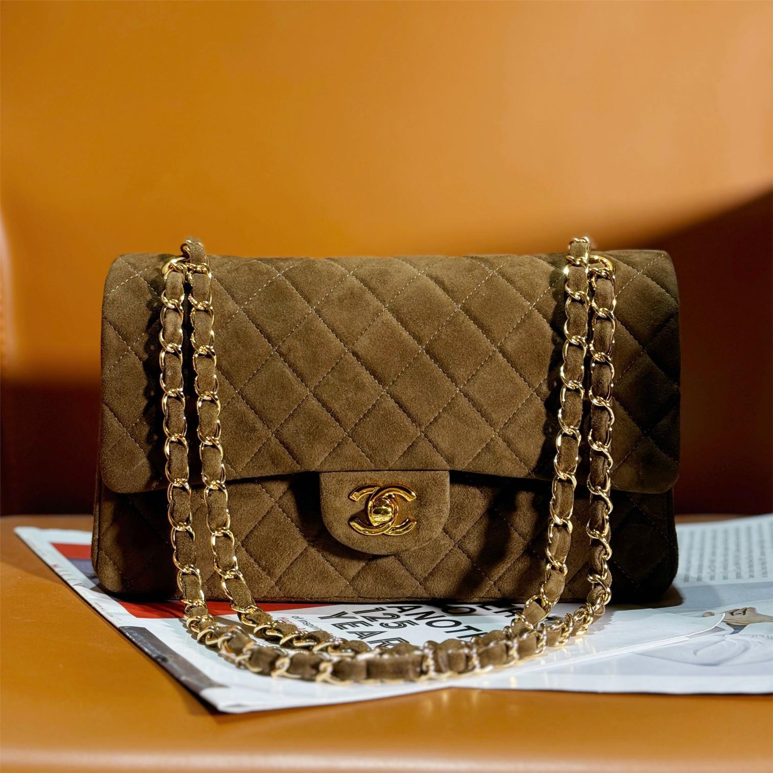 Chanel classic derivative brown suede large handbag 2.55 Chain Bag Chanel classic derivative brown suede large handbag 2.55 Chain Bag