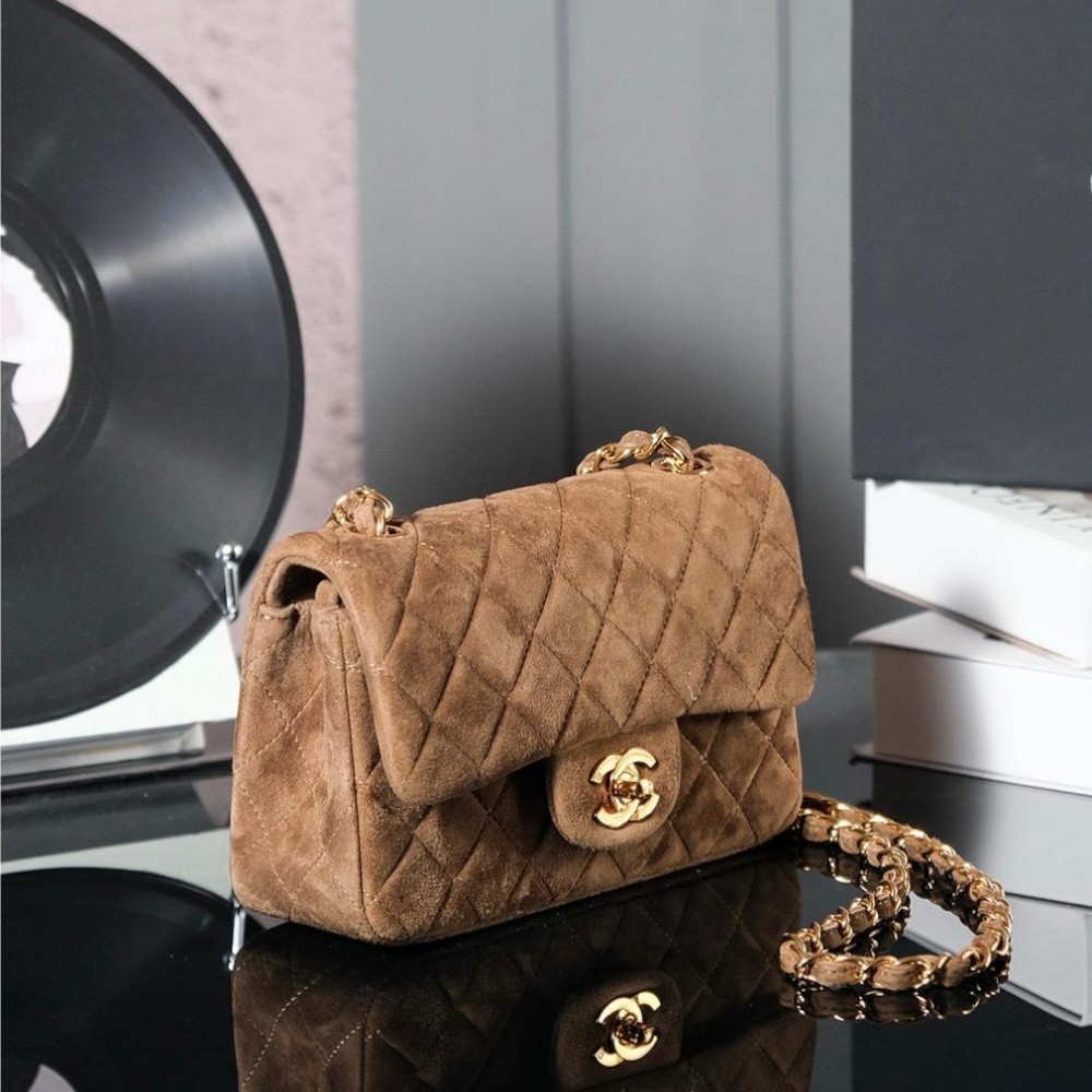 Chanel classic derivative brown suede small handbag 2.55 Chain Bag Chanel classic derivative brown suede small handbag 2.55 Chain Bag