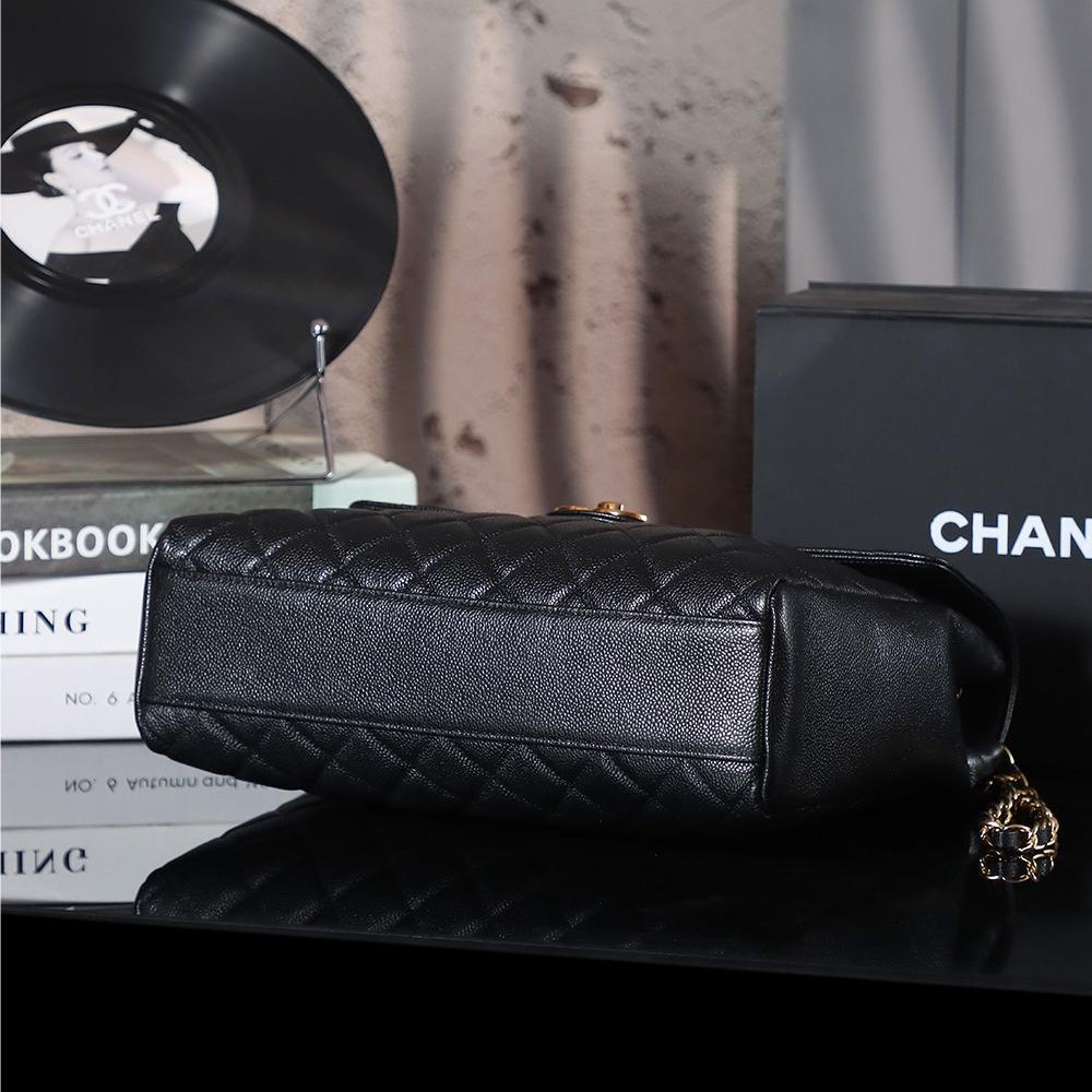 Chanel Classic Flap Black Diamond Check Leather Bag Chanel Classic Flap Black Diamond Check Leather Bag