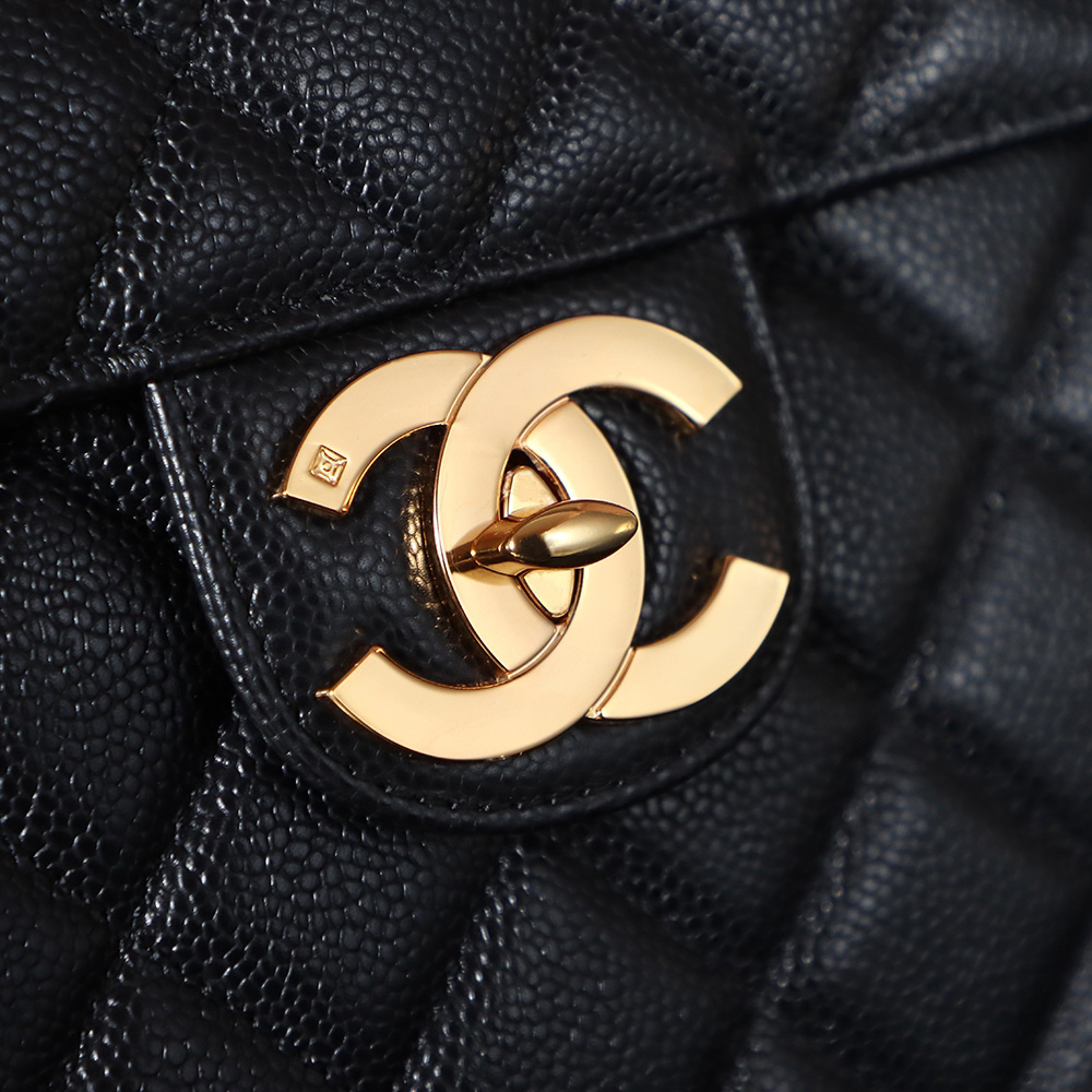 Chanel Classic Flap Black Diamond Check Leather Bag Chanel Classic Flap Black Diamond Check Leather Bag