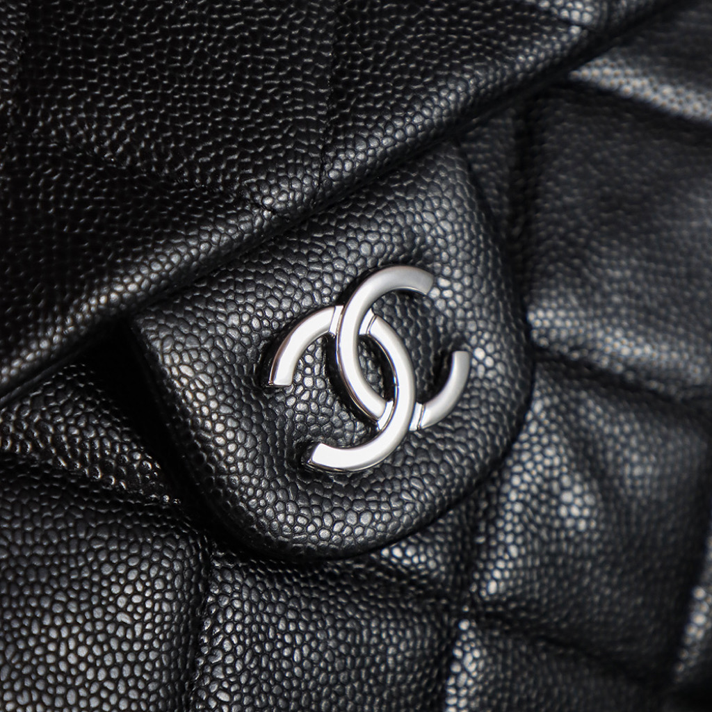 Chanel Classic Caviar Flap Black Diamond Check Leather Bag Chanel Classic Caviar Flap Black Diamond Check Leather Bag