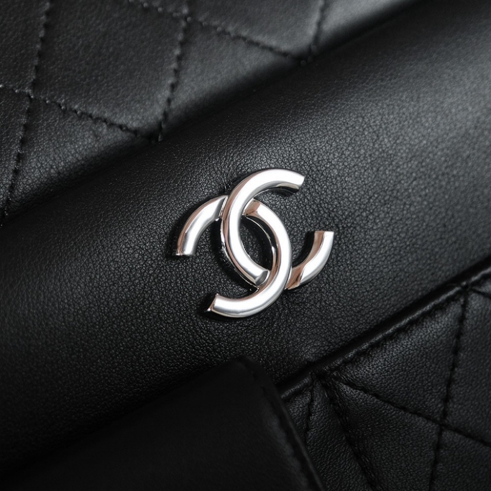 Chanel Classic Pure Metal Chain Strap Black Flap Bag Chanel Classic Pure Metal Chain Strap Black Flap Bag